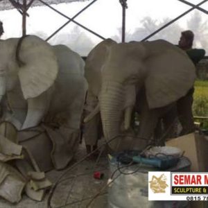 Kelik Studio Semar Mesem Patung Gajah Fiber Membuat Cetakan Fiberglass